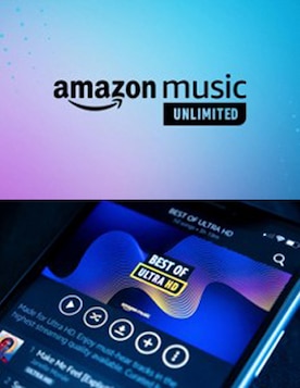 Imagen de un celular que muestra Amazon Music Unlimited